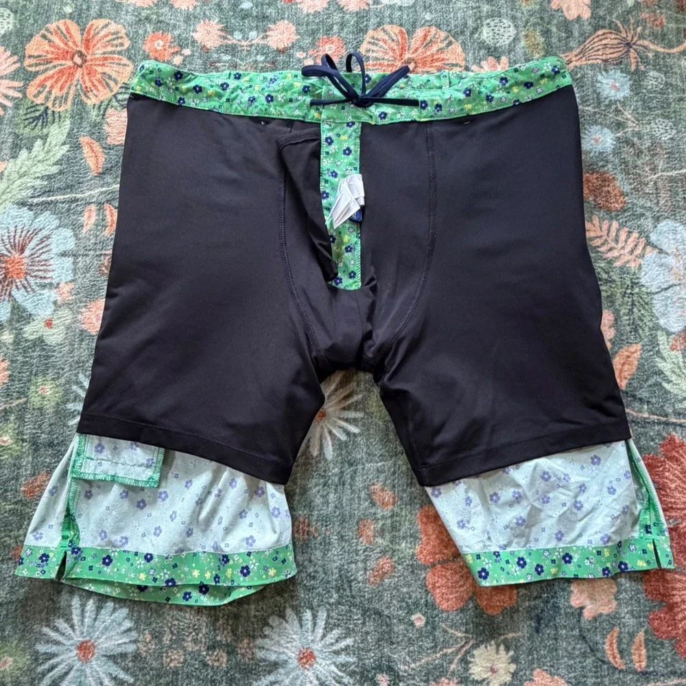 Polo Golf Ralph Lauren Mens 36 Floral Performance Shorts Green Swim Golf Stretch